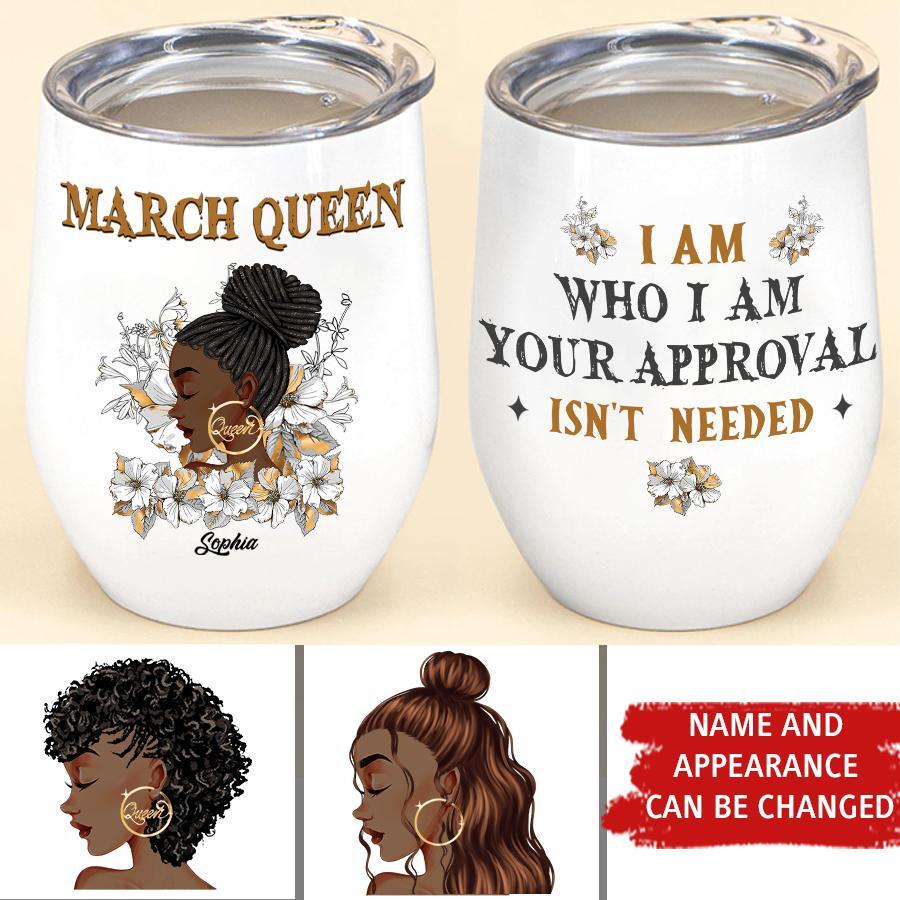 Personalized Wine Tumbler - Birthday Gift For March Queen, March birthday gifts, March birthday gift idea for her