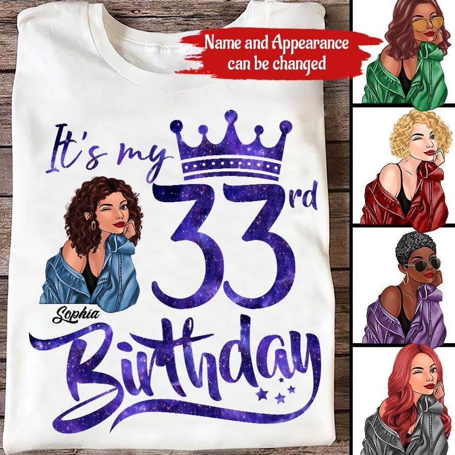 33rd Birthday Shirts, Custom Birthday Shirts, Turning 33 Shirt, Gifts For Women Turning 33, 33 And Fabulous Shirt, 1990 Shirt, 33rd Birthday Shirts For Her