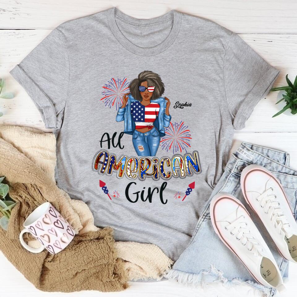 All American Girl 4th of July Shirt, All American Girl Shirt, Independence Day Shirt, 4th of July Gift, Independence Day Gift
