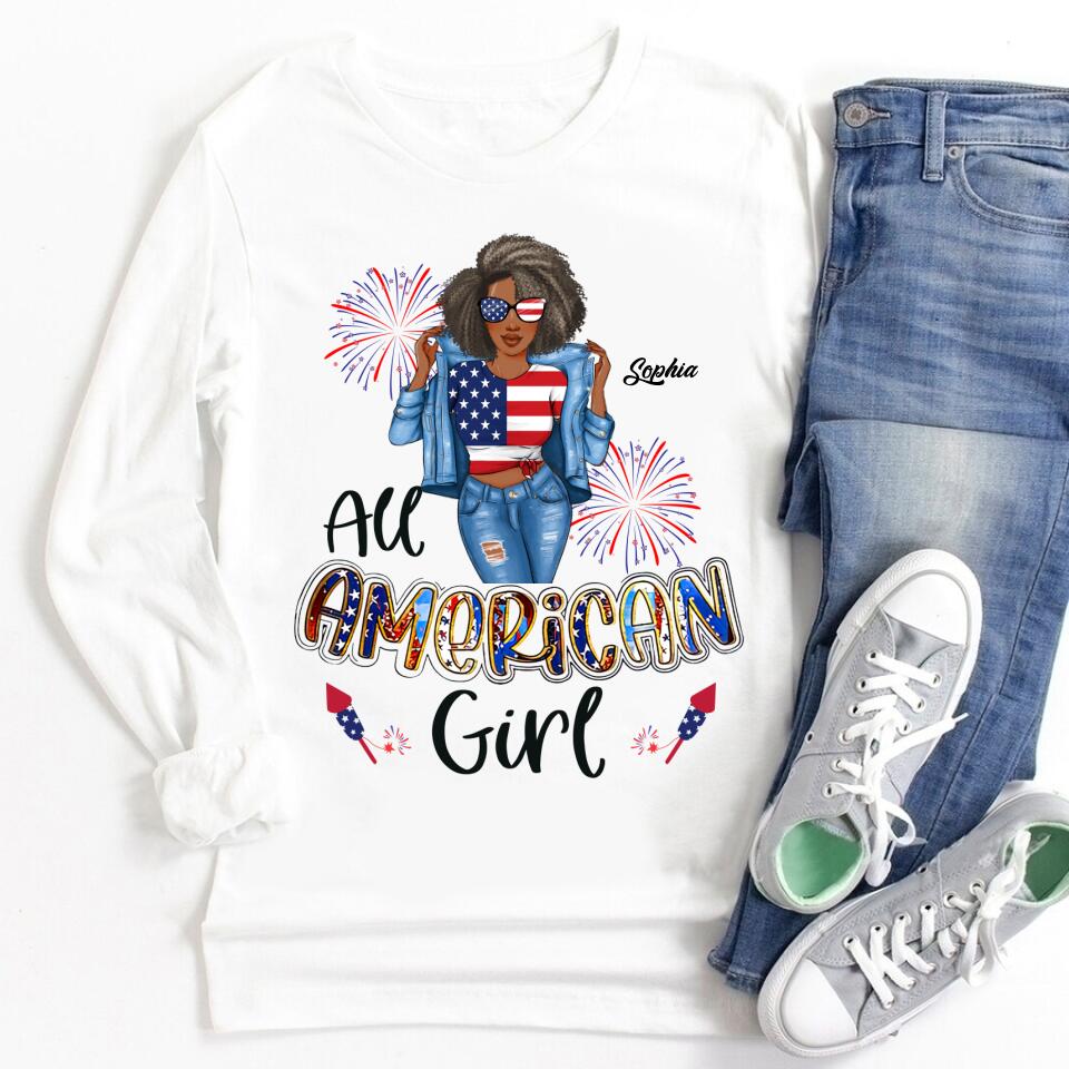 All American Girl 4th of July Shirt, All American Girl Shirt, Independence Day Shirt, 4th of July Gift, Independence Day Gift