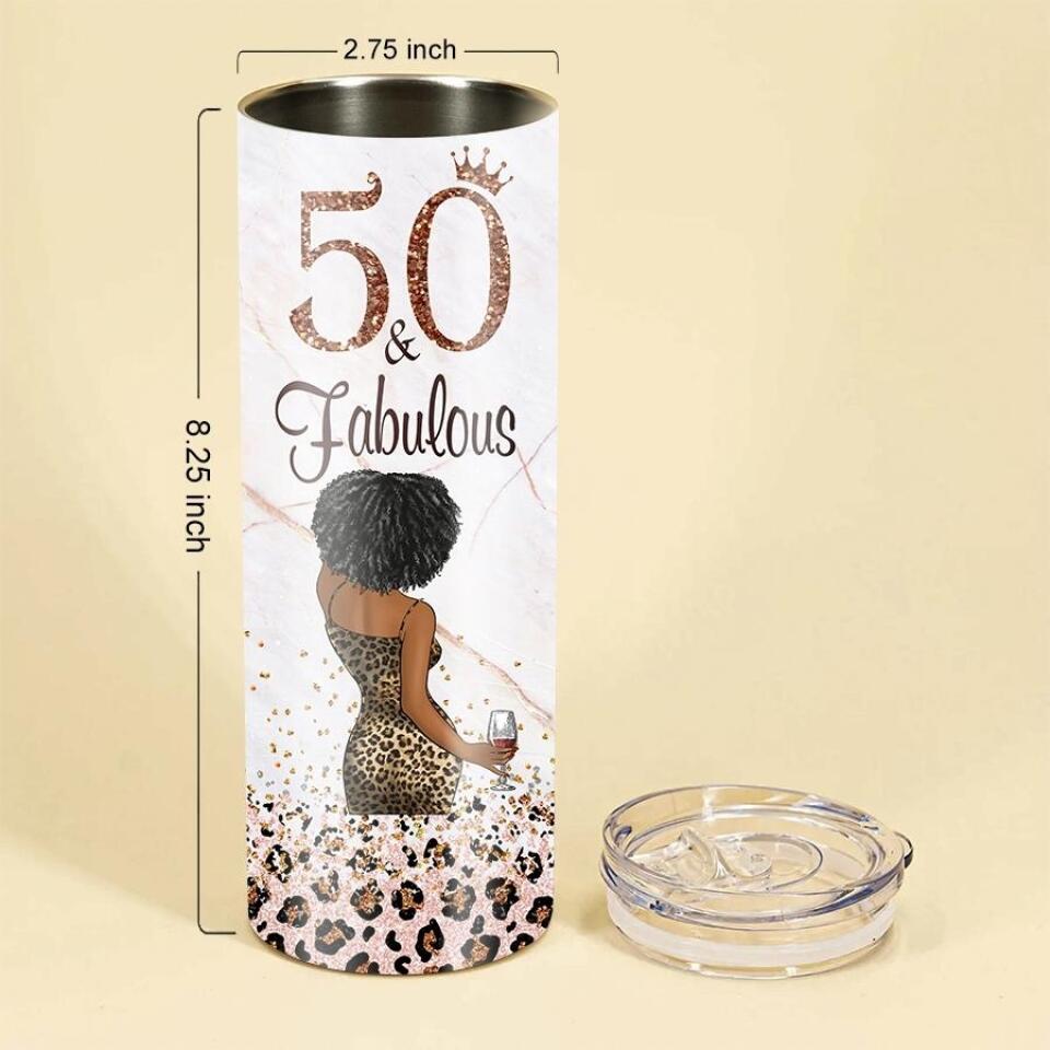 Personalized Skinny Tumbler - 50th Birthday Tumbler, Personalized 50th Birthday Gifts, 50th Gift Ideas For Her