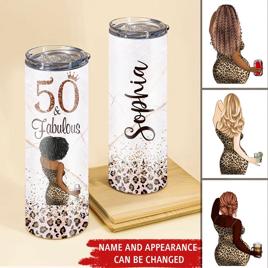 Personalized Skinny Tumbler - 50th Birthday Tumbler, Personalized 50th Birthday Gifts, 50th Gift Ideas For Her