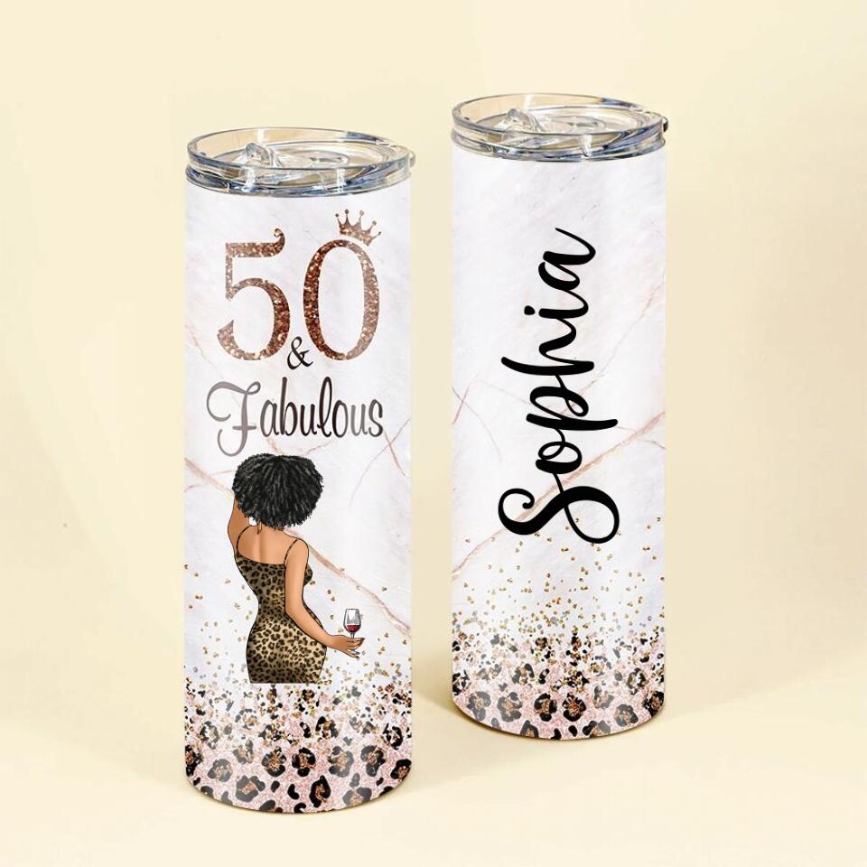 Personalized Skinny Tumbler - 50th Birthday Tumbler, Personalized 50th Birthday Gifts, 50th Gift Ideas For Her