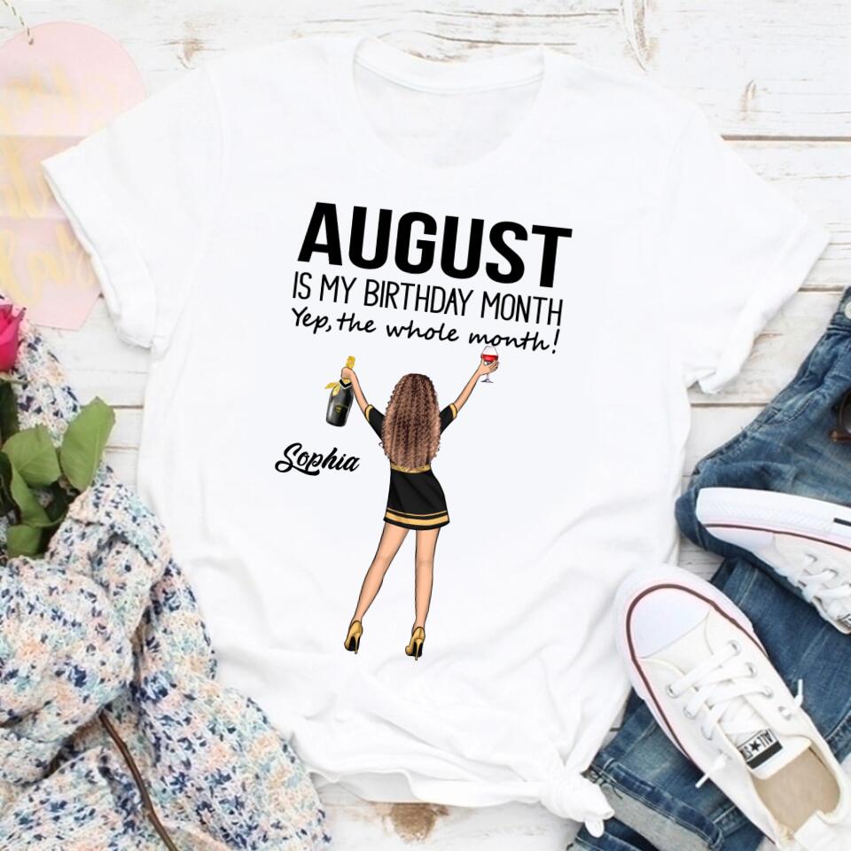 August Birthday Shirt, Custom Birthday Shirt, Queens Born In August, August Birthday Shirts For Woman, August Birthday Gifts