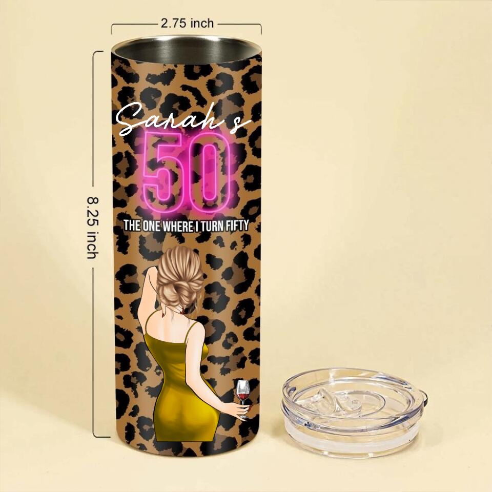 Personalized Skinny Tumbler - 50th Birthday Tumbler, Personalized 50th Birthday Gifts