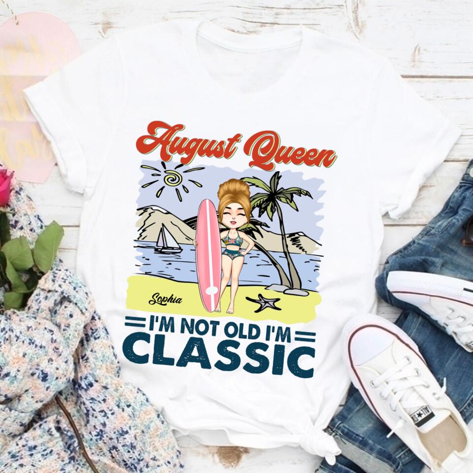 August Birthday Shirt, Custom Birthday Shirt, Queens Born In August, August Birthday Shirts For Woman, August Birthday Gifts, Beach Shirts For Women