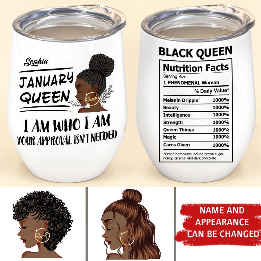Personalized Wine Tumbler - Birthday Gift For January Queen, January birthday gifts, January birthday gift idea for her