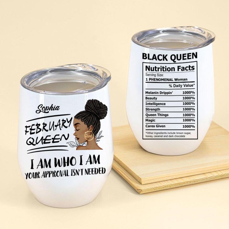 Personalized Wine Tumbler - Birthday Gift For February Queen, February birthday gifts, February birthday gift idea for her