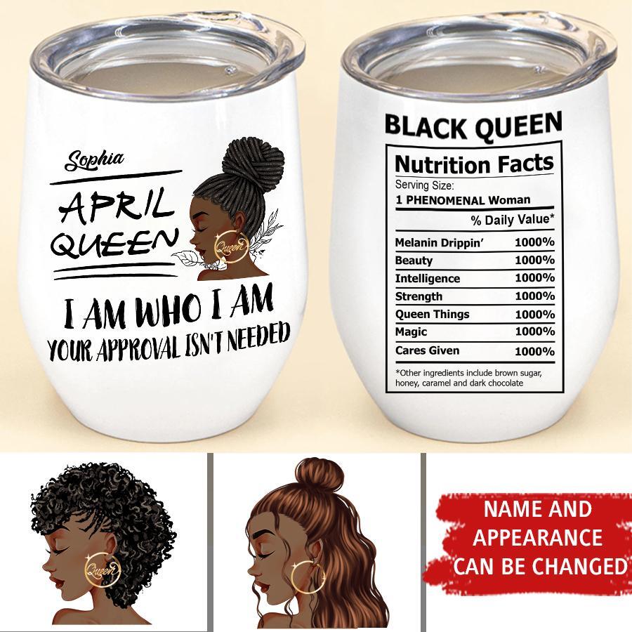 Personalized Wine Tumbler - Birthday Gift For April Queen, April birthday gifts, April birthday gift idea for her