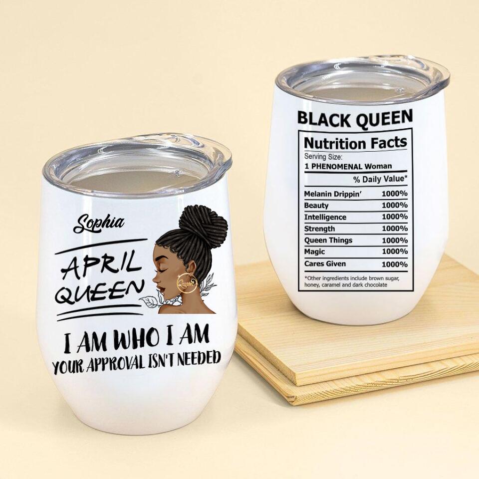 Personalized Wine Tumbler - Birthday Gift For April Queen, April birthday gifts, April birthday gift idea for her