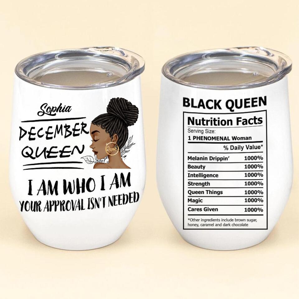 Personalized Wine Tumbler - Birthday Gift For December Queen, December birthday gifts, December birthday gift idea for her