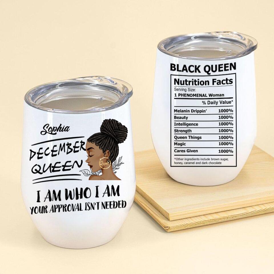 Personalized Wine Tumbler - Birthday Gift For December Queen, December birthday gifts, December birthday gift idea for her