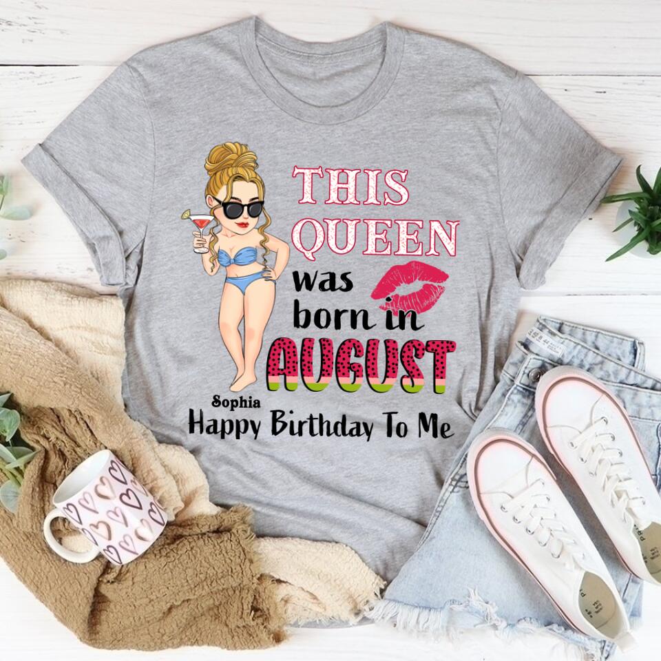 August Birthday Shirt, Custom Birthday Shirt, Queens Born In August, August Birthday Shirts For Woman, August Birthday Gifts, Beach Shirts For Women