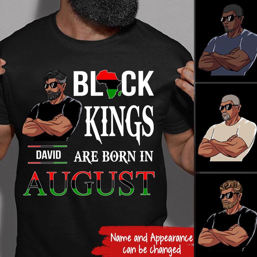 August Birthday Shirt, Custom Birthday Shirt, A Black King was born in August, August Birthday Shirts For Man, August Birthday Gifts