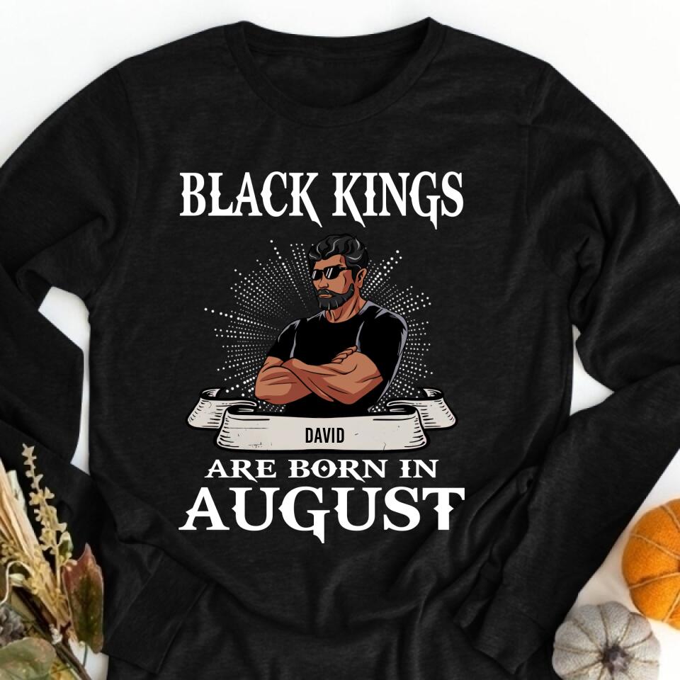 August Birthday Shirt, Custom Birthday Shirt, A Black King was born in August, August Birthday Shirts For Man, August Birthday Gifts