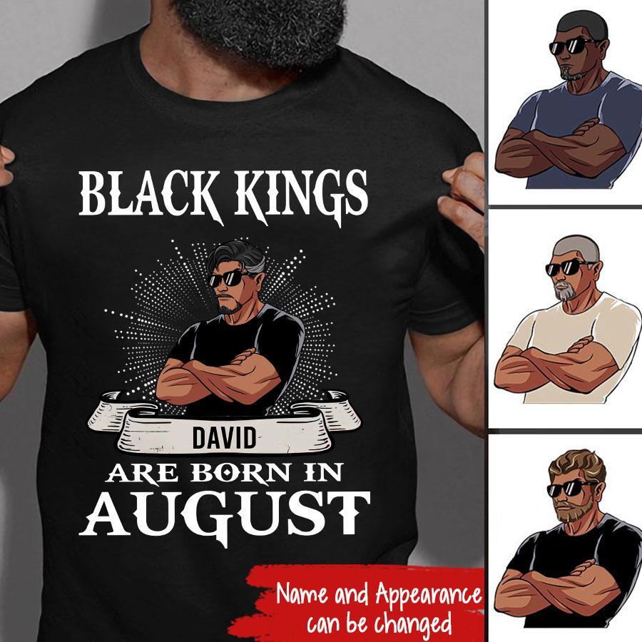 August Birthday Shirt, Custom Birthday Shirt, A Black King was born in August, August Birthday Shirts For Man, August Birthday Gifts