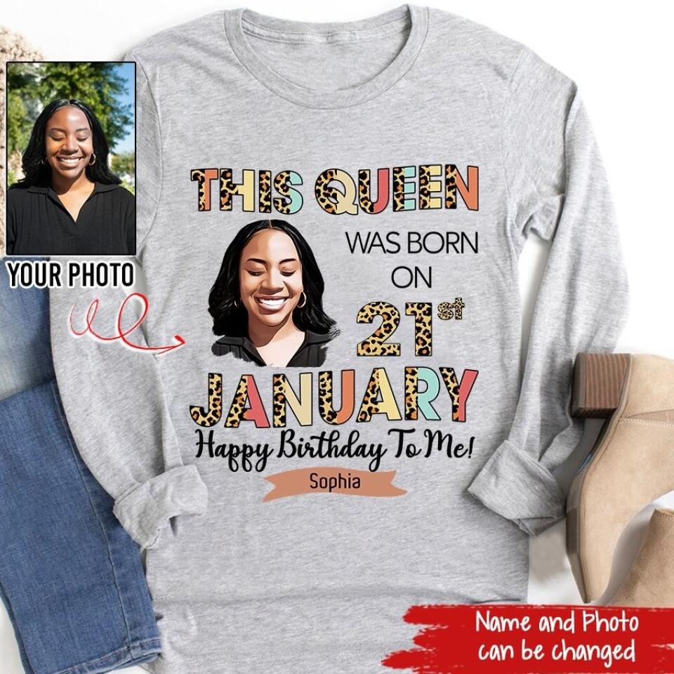 Custom January Birthday Shirt For Woman, Queens Are Born In January Gifts, Melanin Afro Woman Shirt, Black Girl Tee, Afro Queen Gift