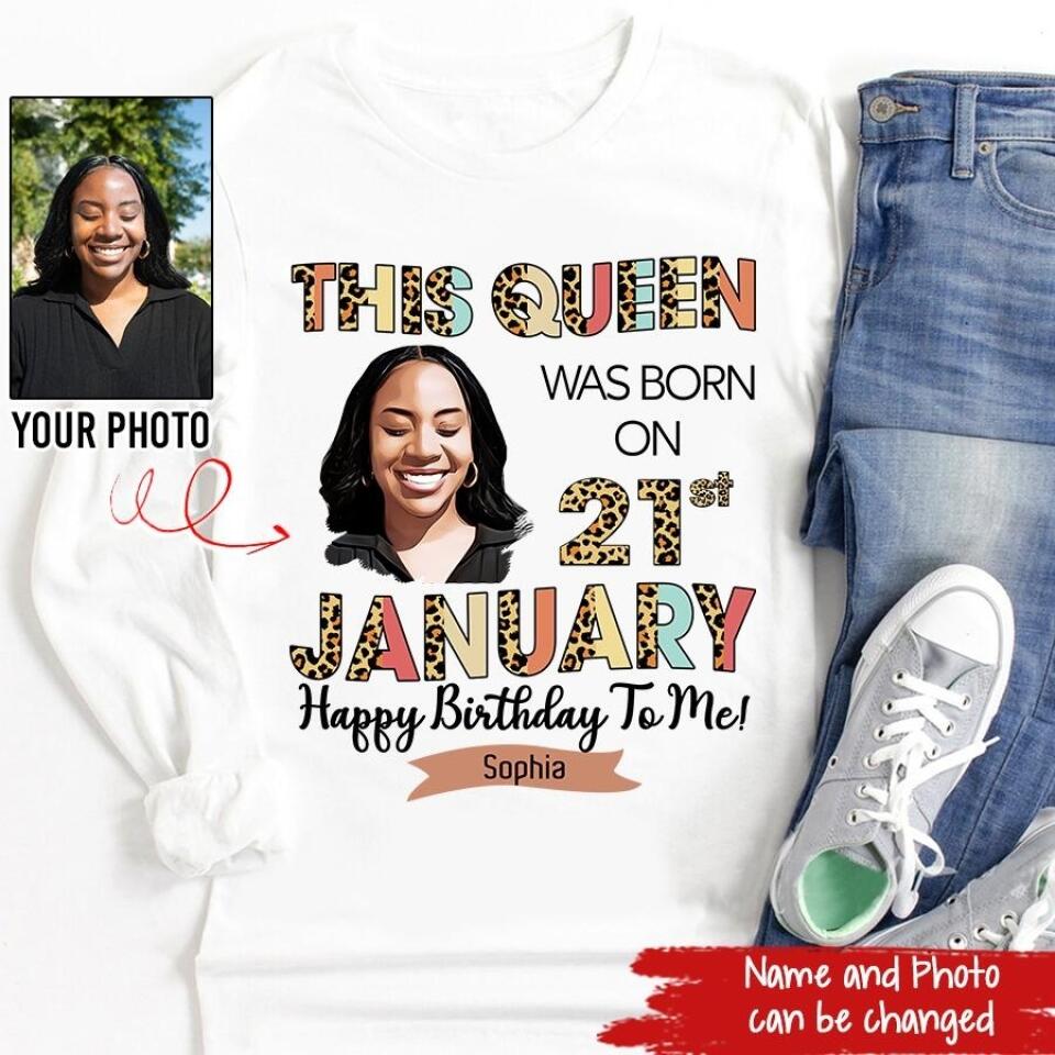 Custom January Birthday Shirt For Woman, Queens Are Born In January Gifts, Melanin Afro Woman Shirt, Black Girl Tee, Afro Queen Gift