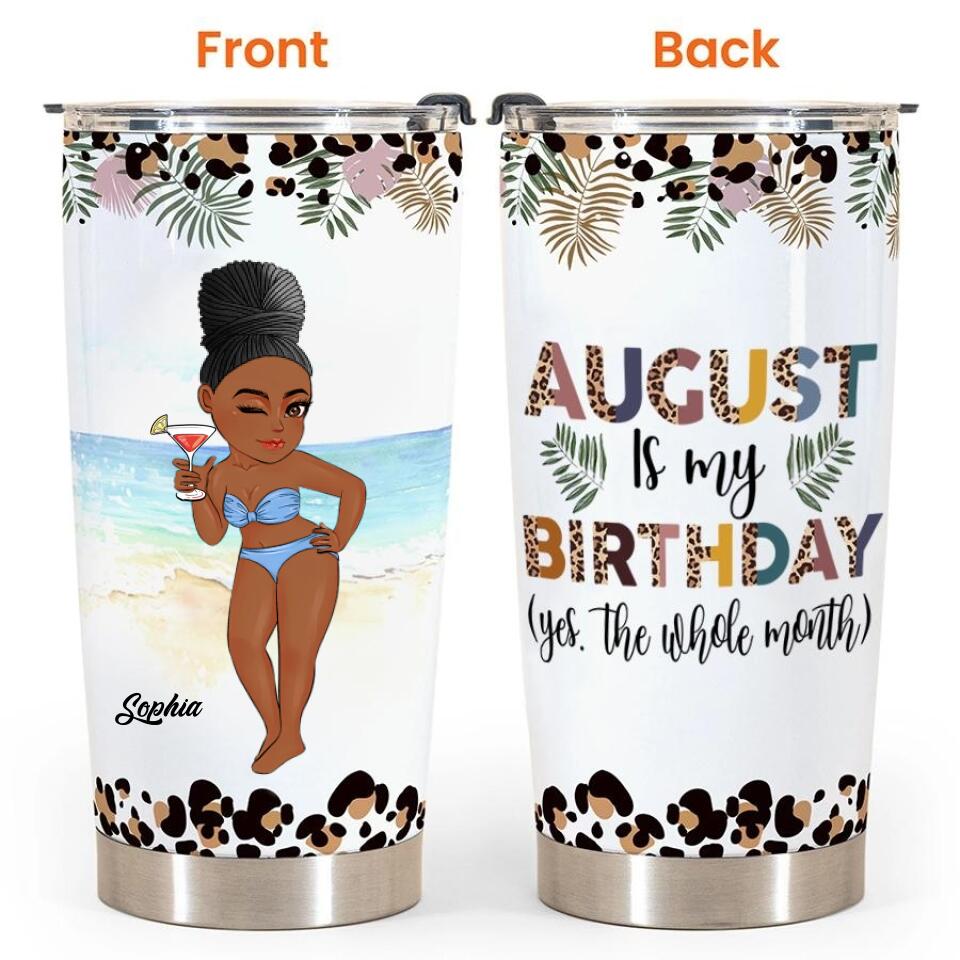 Personalized tumblers, Birthday tumbler, famous birthdays in August, August birthday gifts for her