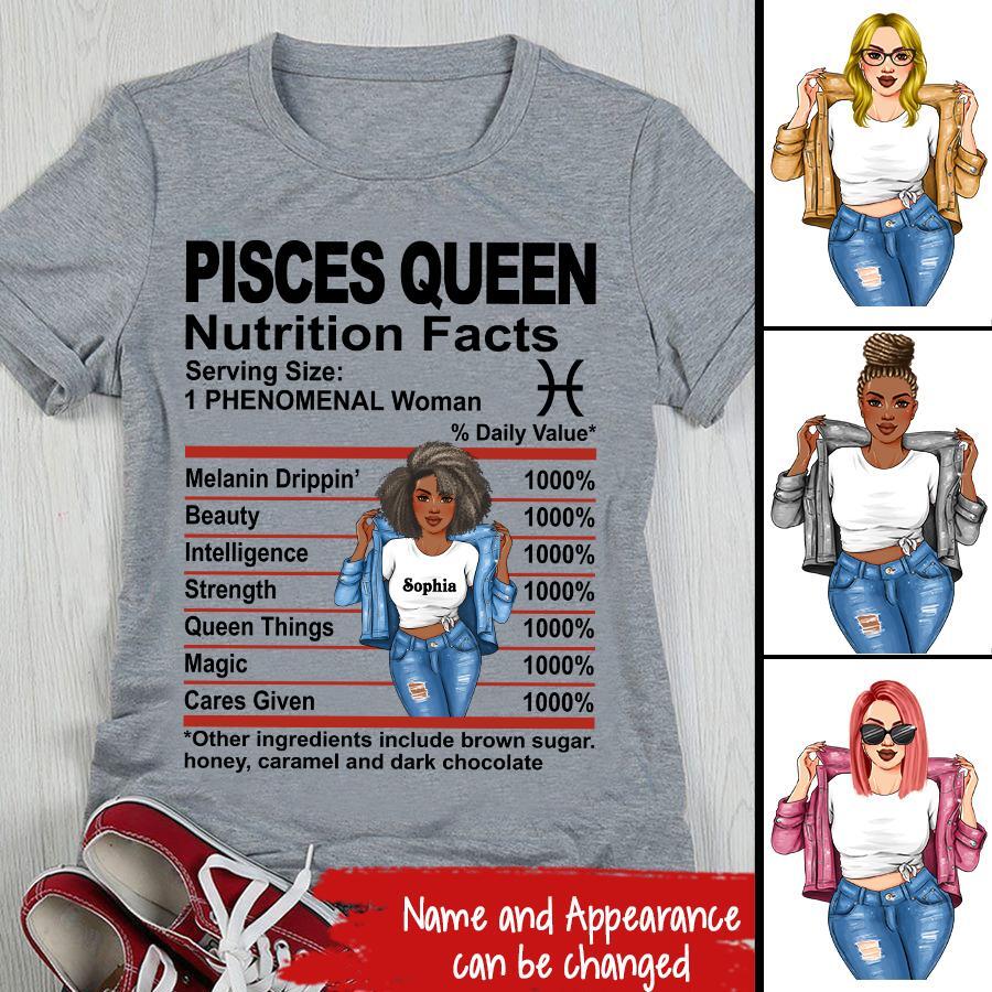 Custom Birthday Shirt, Pisces Zodiac t shirt, Pisces  Birthday shirt, Pisces t shirts for ladies, Pisces queen t shirt, Pisces Queen Birthday shirt