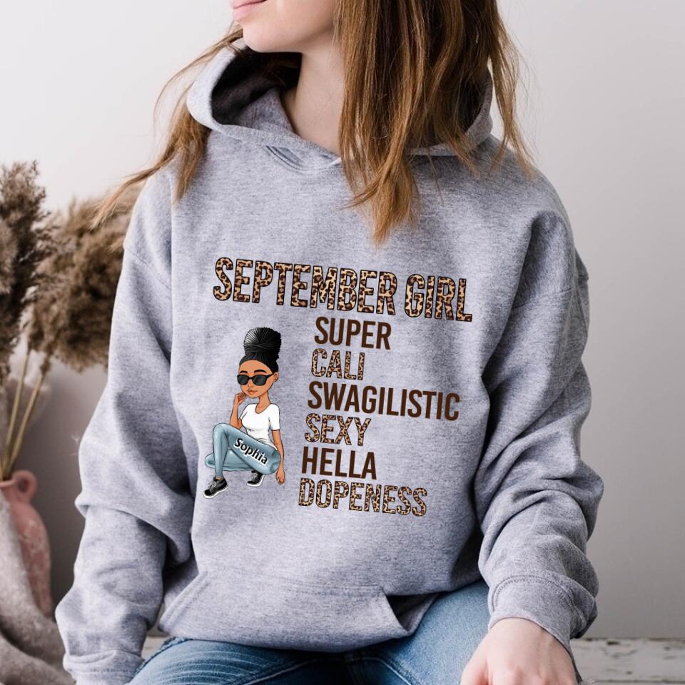 September Birthday Shirt, Custom Birthday Shirt, September Birthday Shirts For Woman, September Birthday Gifts, September Is My Birthday Month, Yep The Whole Month, Melanin Afro Woman Shirt, Black Girl Tee, Afro Queen Black Pride Gift