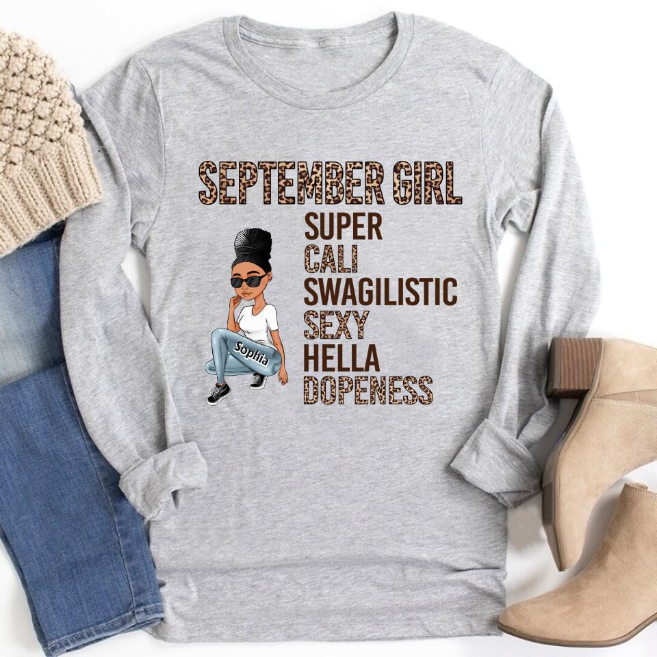September Birthday Shirt, Custom Birthday Shirt, September Birthday Shirts For Woman, September Birthday Gifts, September Is My Birthday Month, Yep The Whole Month, Melanin Afro Woman Shirt, Black Girl Tee, Afro Queen Black Pride Gift