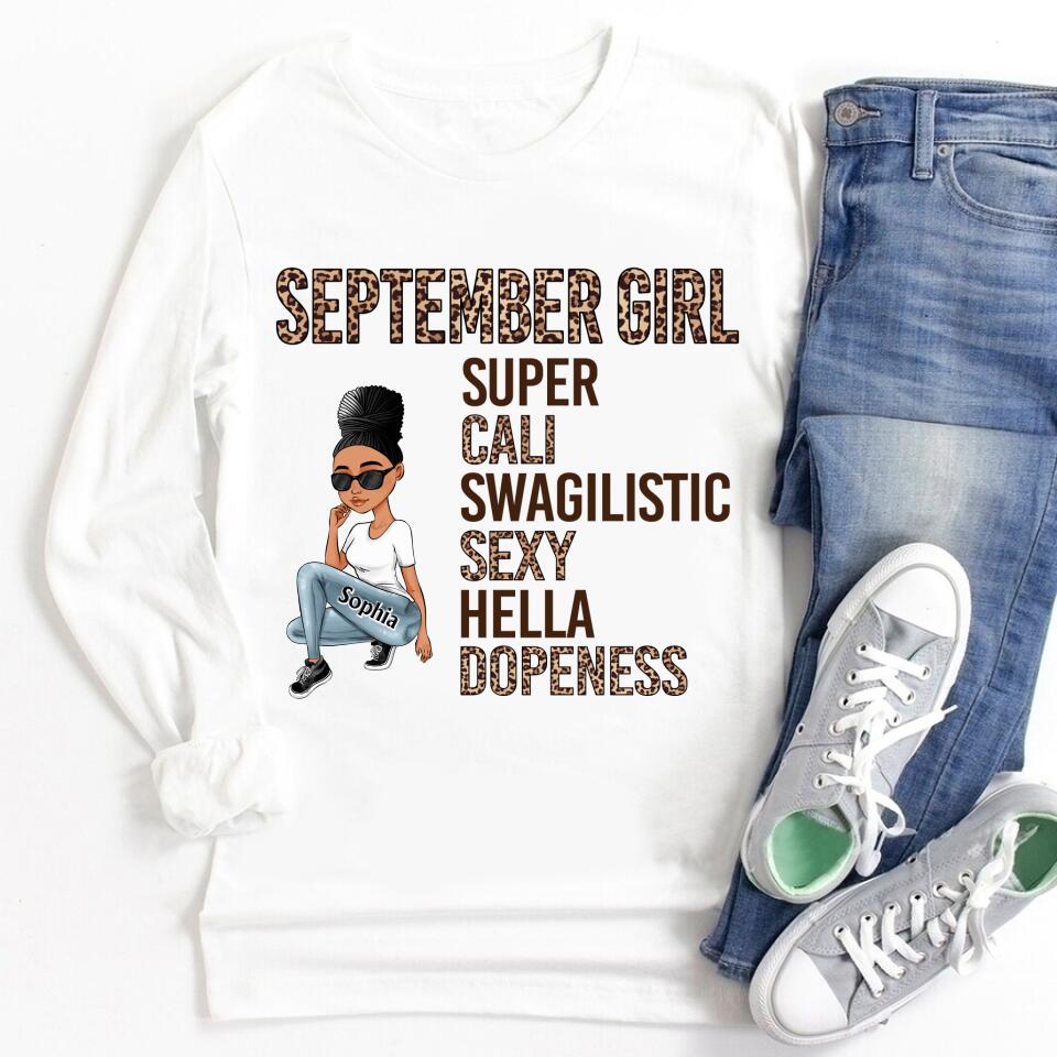 September Birthday Shirt, Custom Birthday Shirt, September Birthday Shirts For Woman, September Birthday Gifts, September Is My Birthday Month, Yep The Whole Month, Melanin Afro Woman Shirt, Black Girl Tee, Afro Queen Black Pride Gift