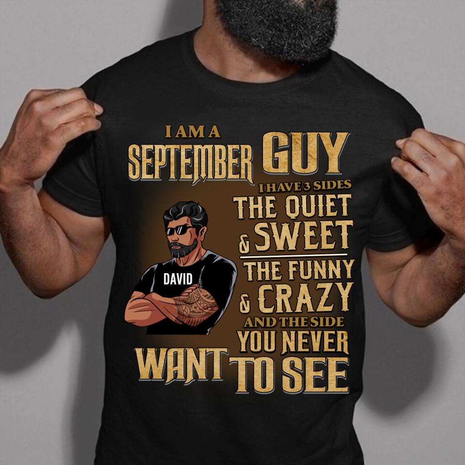 September Birthday Shirt, Custom Birthday Shirt, A Black King was born in September, September Birthday Shirts For Man, September Birthday Gifts