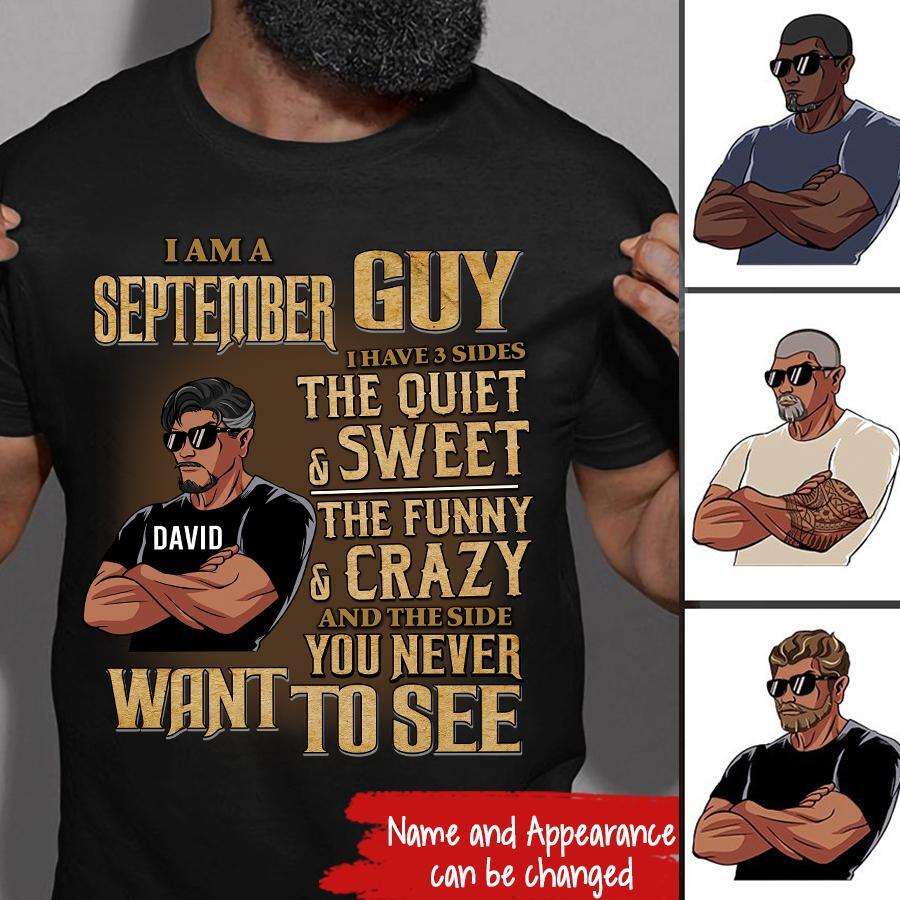 September Birthday Shirt, Custom Birthday Shirt, A Black King was born in September, September Birthday Shirts For Man, September Birthday Gifts