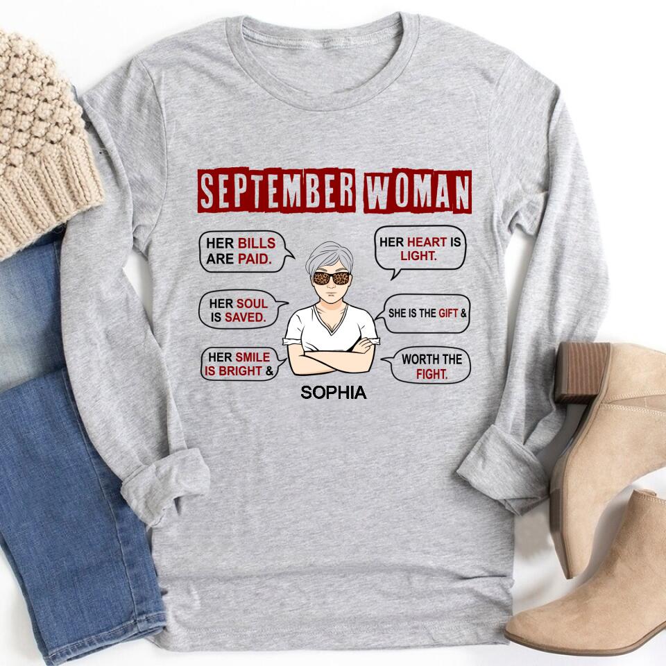 September Birthday Shirt, Custom Birthday Shirt, September Birthday Shirts For Woman, September Birthday Gifts