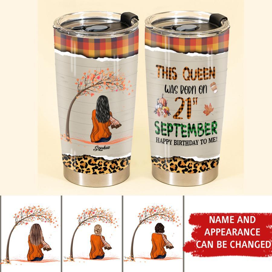 Personalized tumblers, Birthday tumbler, birthdays in September, September birthday gifts for her