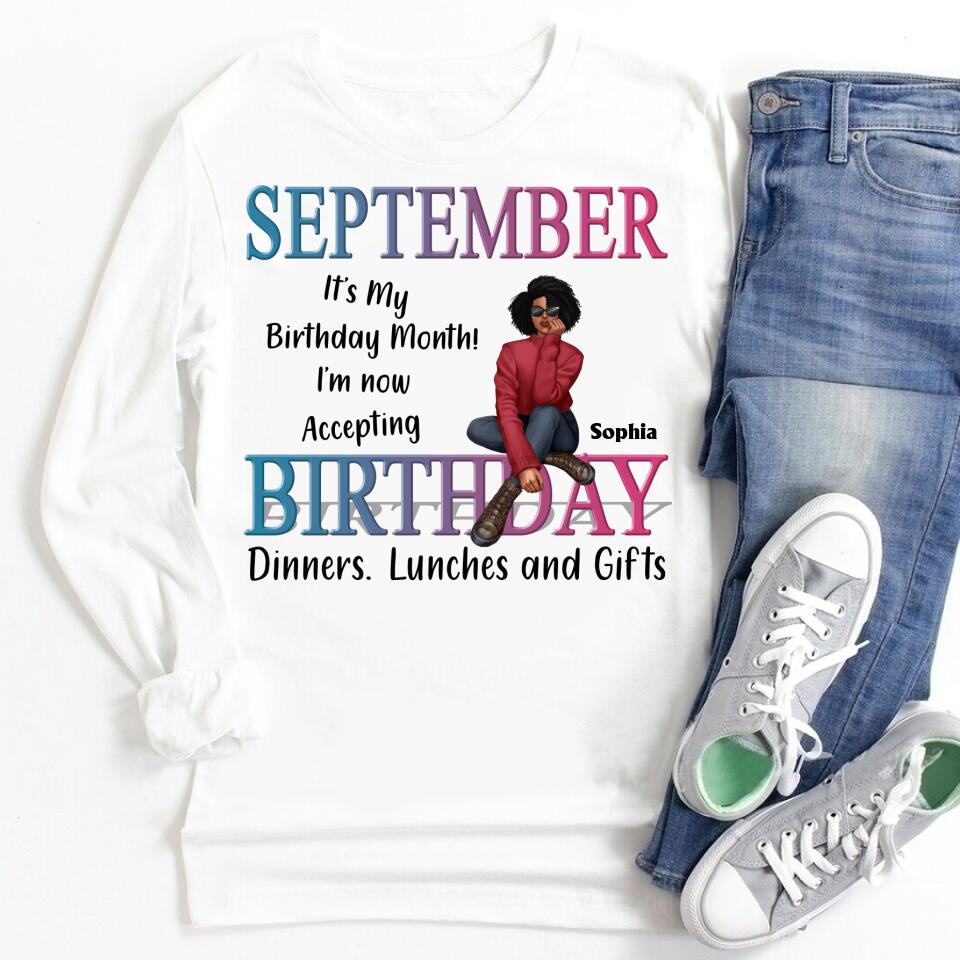 September Birthday Shirt, Custom Birthday Shirt, Queens are Born In September, September Birthday Shirts For Woman, September Birthday Gifts