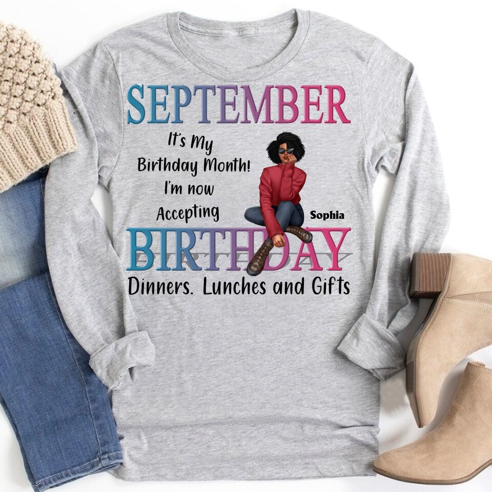 September Birthday Shirt, Custom Birthday Shirt, Queens are Born In September, September Birthday Shirts For Woman, September Birthday Gifts