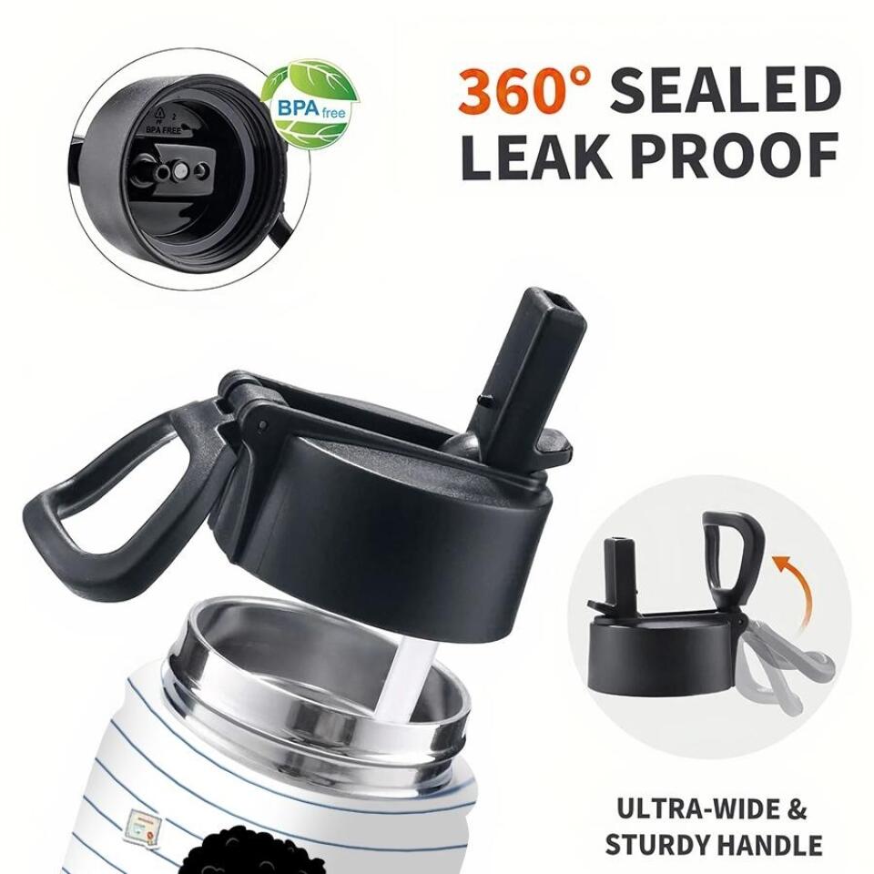 Smart Loved Brave Confident, Personalized Kids Water Bottle With Straw Lid, Birthday, Back To School Gift For Student, Son, Daughter, Affirmations for Kids