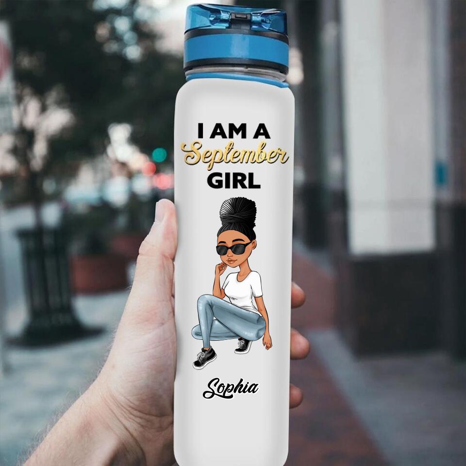Personalized Water Tracker Bottle - Birthday, Birthday Gift For Her, Girl, Woman, September birthday, September Girl