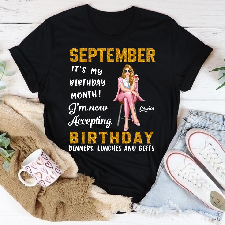 September Birthday Shirt, Custom Birthday Shirt, Queens are Born In September, September Birthday Shirts For Woman, September Birthday Gifts