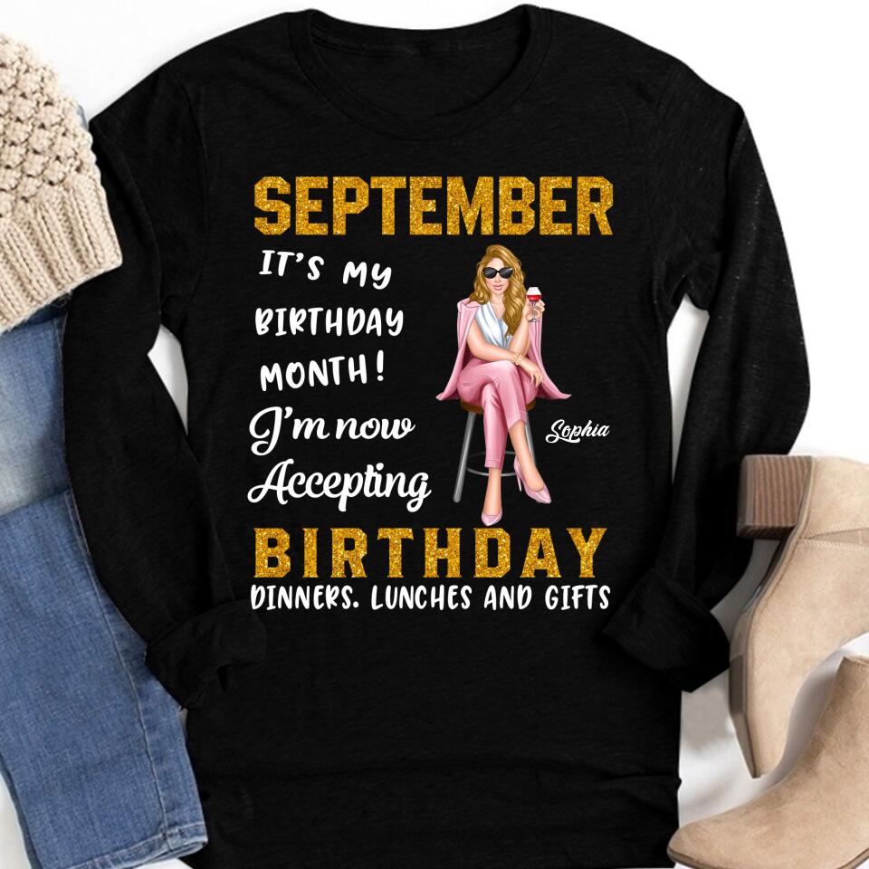 September Birthday Shirt, Custom Birthday Shirt, Queens are Born In September, September Birthday Shirts For Woman, September Birthday Gifts