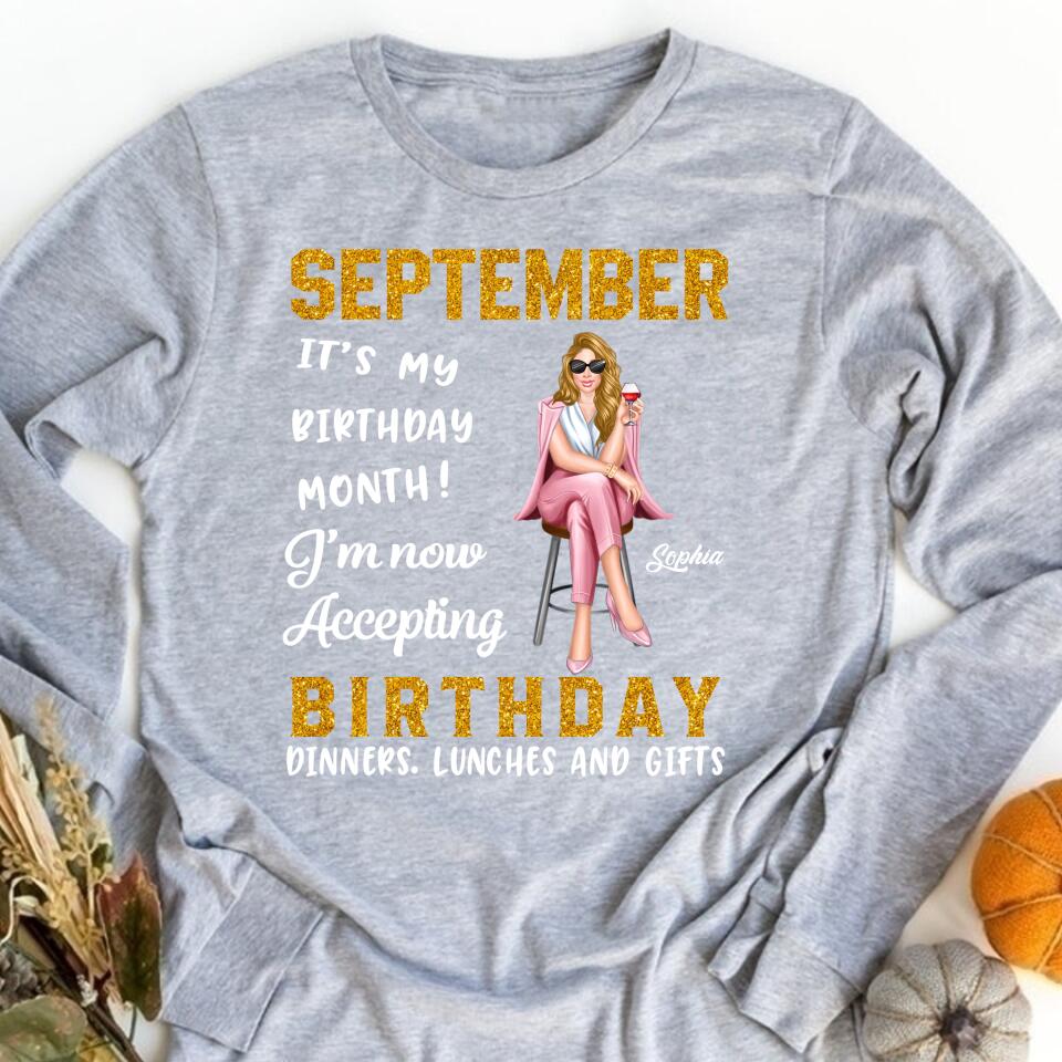 September Birthday Shirt, Custom Birthday Shirt, Queens are Born In September, September Birthday Shirts For Woman, September Birthday Gifts