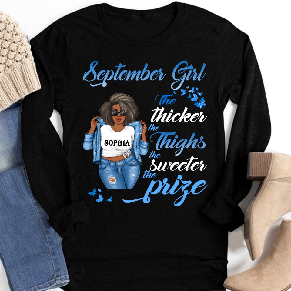 September Birthday Shirt, Custom Birthday Shirt, Queens are Born In September, September Birthday Shirts For Woman, September Birthday Gifts, Melanin Afro Woman Shirt, Black Girl Tee, Afro Queen Black Pride Gift