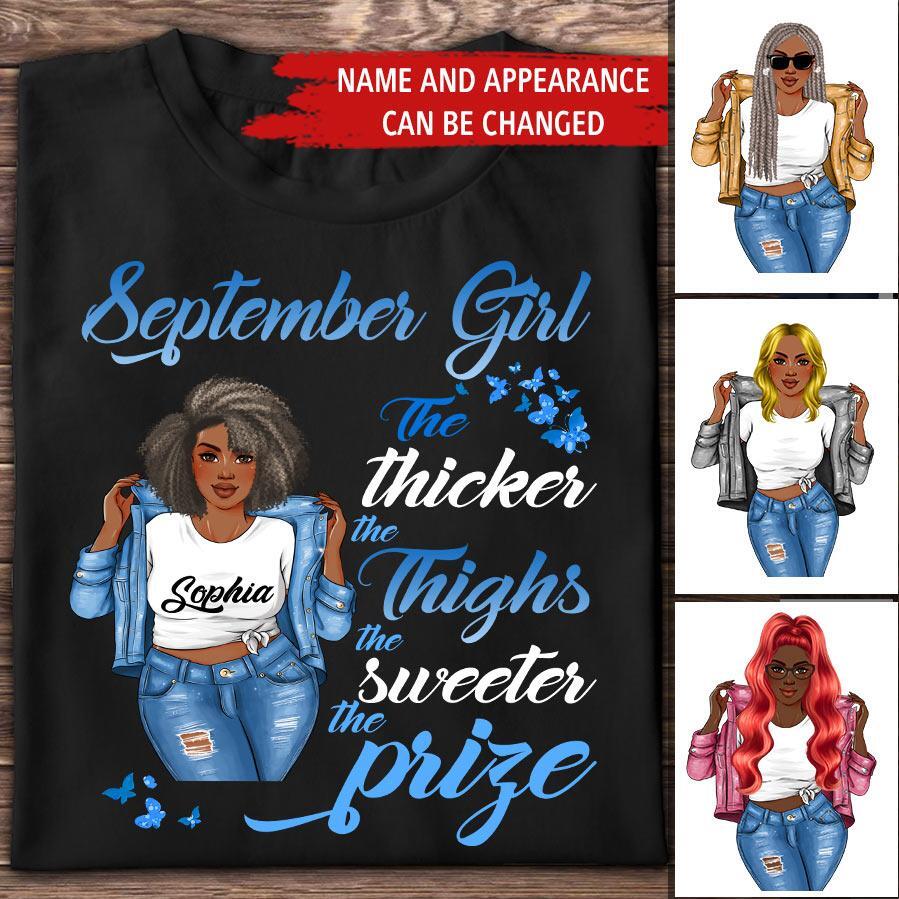 September Birthday Shirt, Custom Birthday Shirt, Queens are Born In September, September Birthday Shirts For Woman, September Birthday Gifts, Melanin Afro Woman Shirt, Black Girl Tee, Afro Queen Black Pride Gift