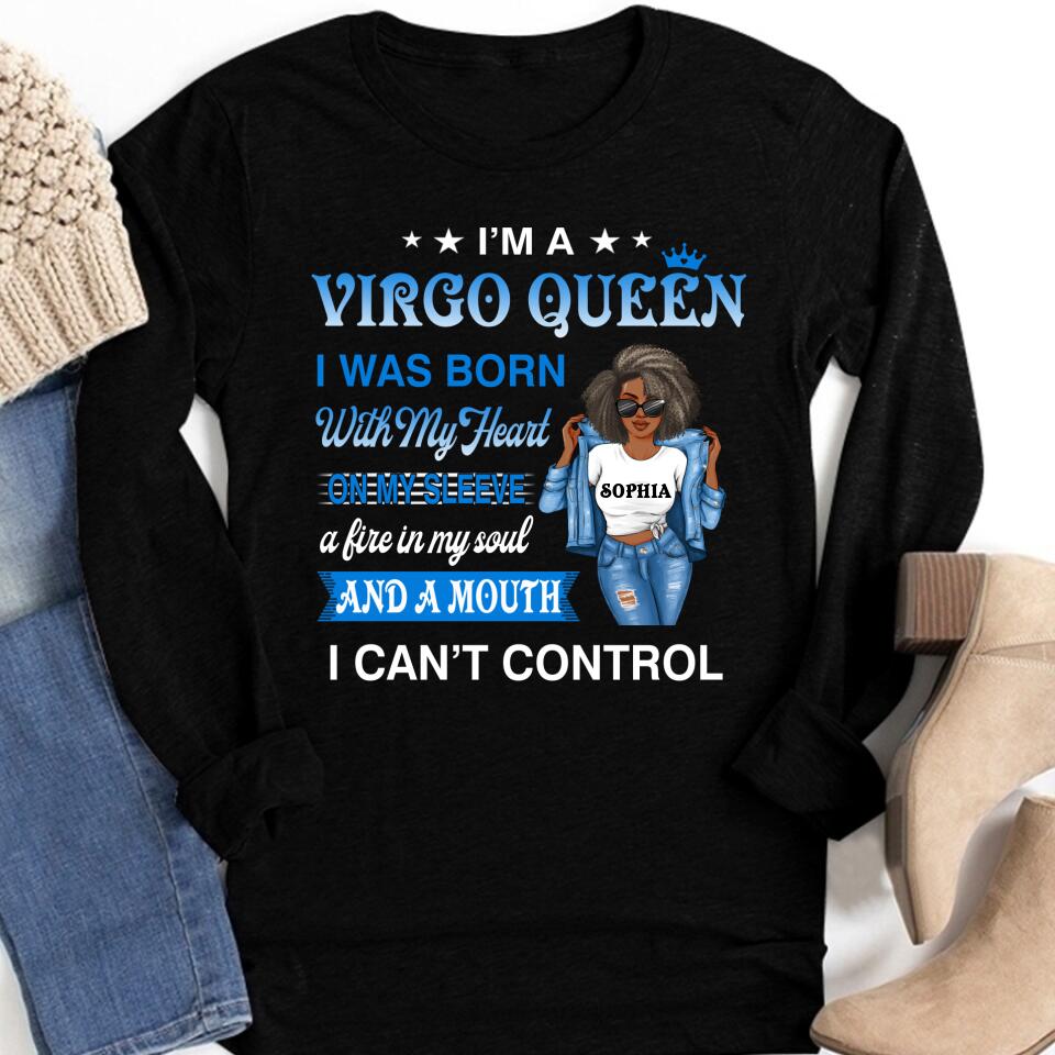 Custom Birthday Shirt, Virgo Zodiac t shirt, Virgo Birthday shirt, Virgo t shirts for ladies, Virgo queen t shirt, Virgo Queen Birthday shirt