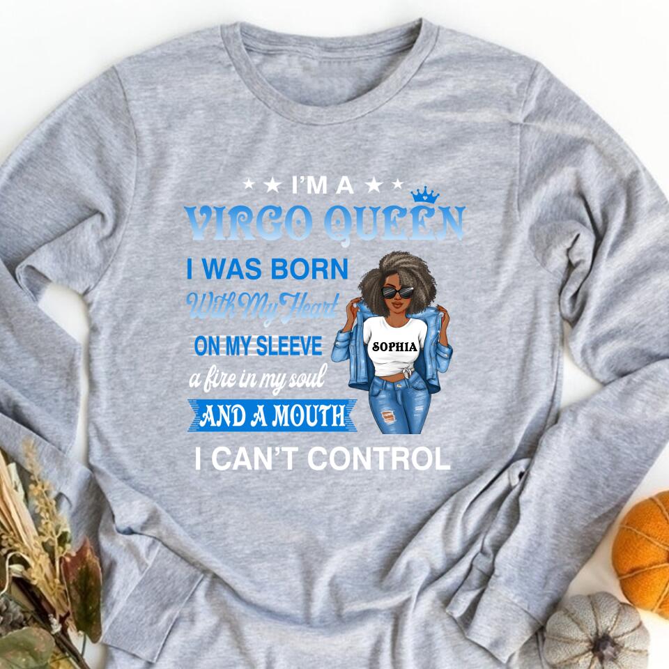 Custom Birthday Shirt, Virgo Zodiac t shirt, Virgo Birthday shirt, Virgo t shirts for ladies, Virgo queen t shirt, Virgo Queen Birthday shirt