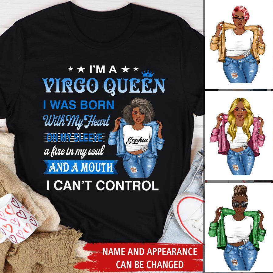 Custom Birthday Shirt, Virgo Zodiac t shirt, Virgo Birthday shirt, Virgo t shirts for ladies, Virgo queen t shirt, Virgo Queen Birthday shirt