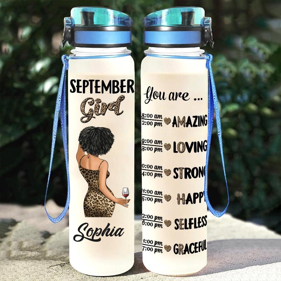 Personalized Water Tracker Bottle - Birthday, Birthday Gift For Her, Girl, Woman, September birthday, September Girl