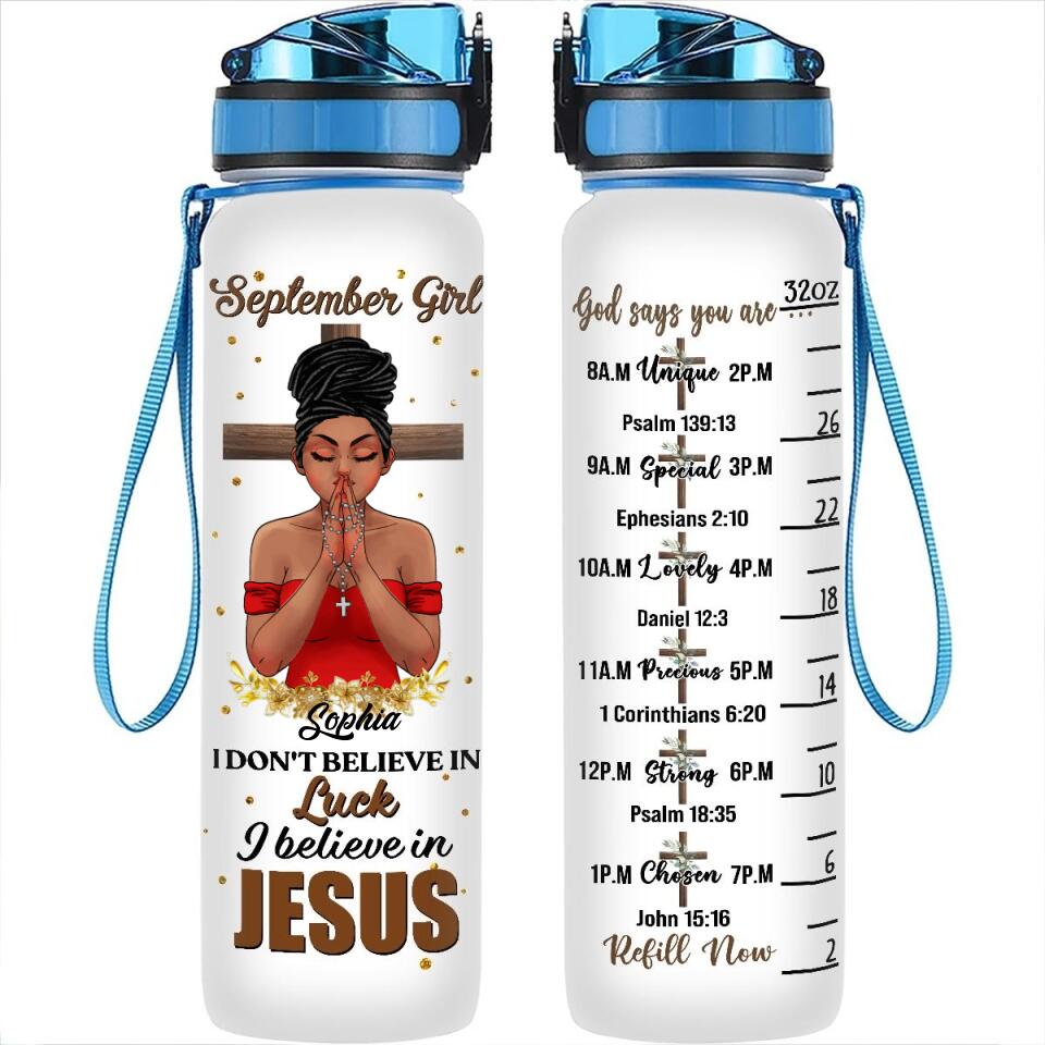 Personalized Water Tracker Bottle - Birthday, Birthday Gift For Her, Girl, Woman, September birthday, September Girl