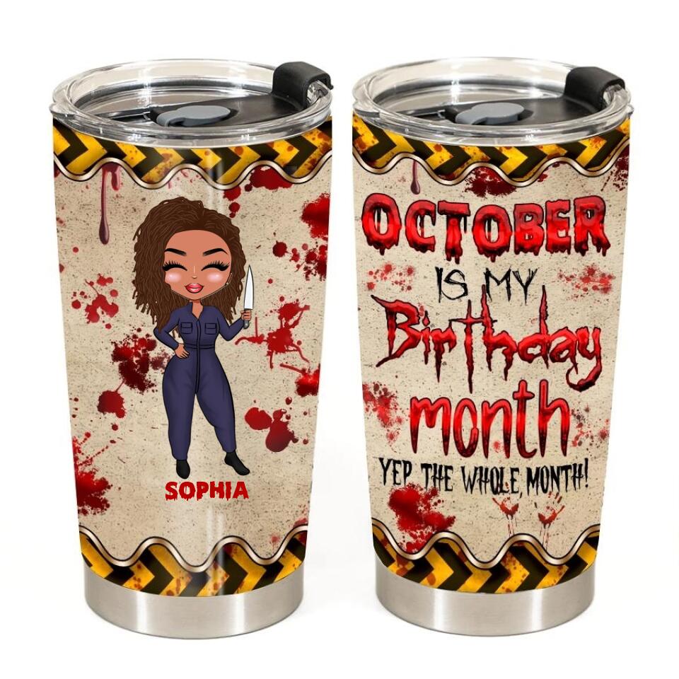 Personalized tumblers, Birthday tumbler, birthdays in October, October birthday gifts for her
