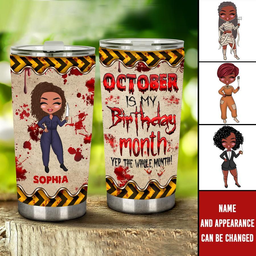 Personalized tumblers, Birthday tumbler, birthdays in October, October birthday gifts for her