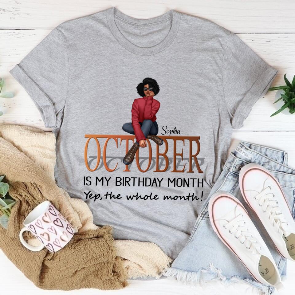 October Birthday Shirt, Custom Birthday Shirt, Queens are Born In October, October Birthday Shirts For Woman, October Birthday Gifts