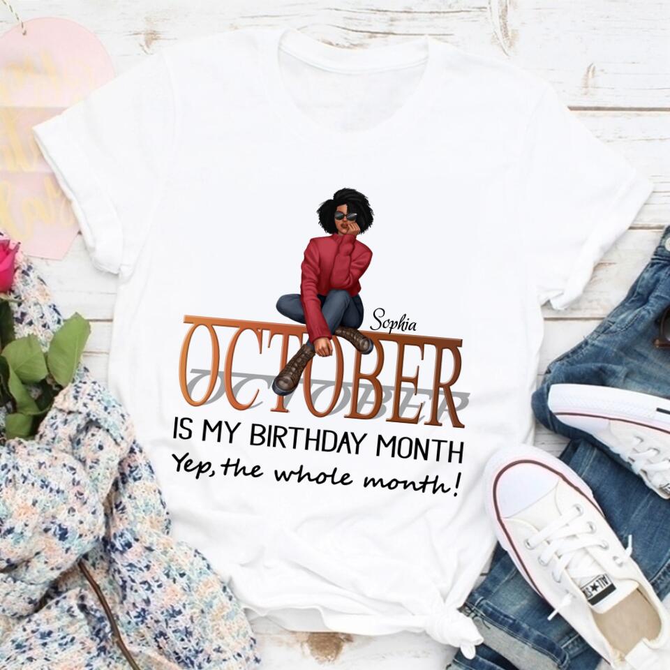 October Birthday Shirt, Custom Birthday Shirt, Queens are Born In October, October Birthday Shirts For Woman, October Birthday Gifts