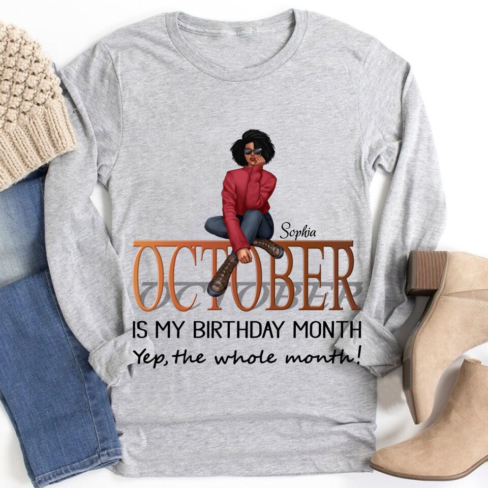 October Birthday Shirt, Custom Birthday Shirt, Queens are Born In October, October Birthday Shirts For Woman, October Birthday Gifts